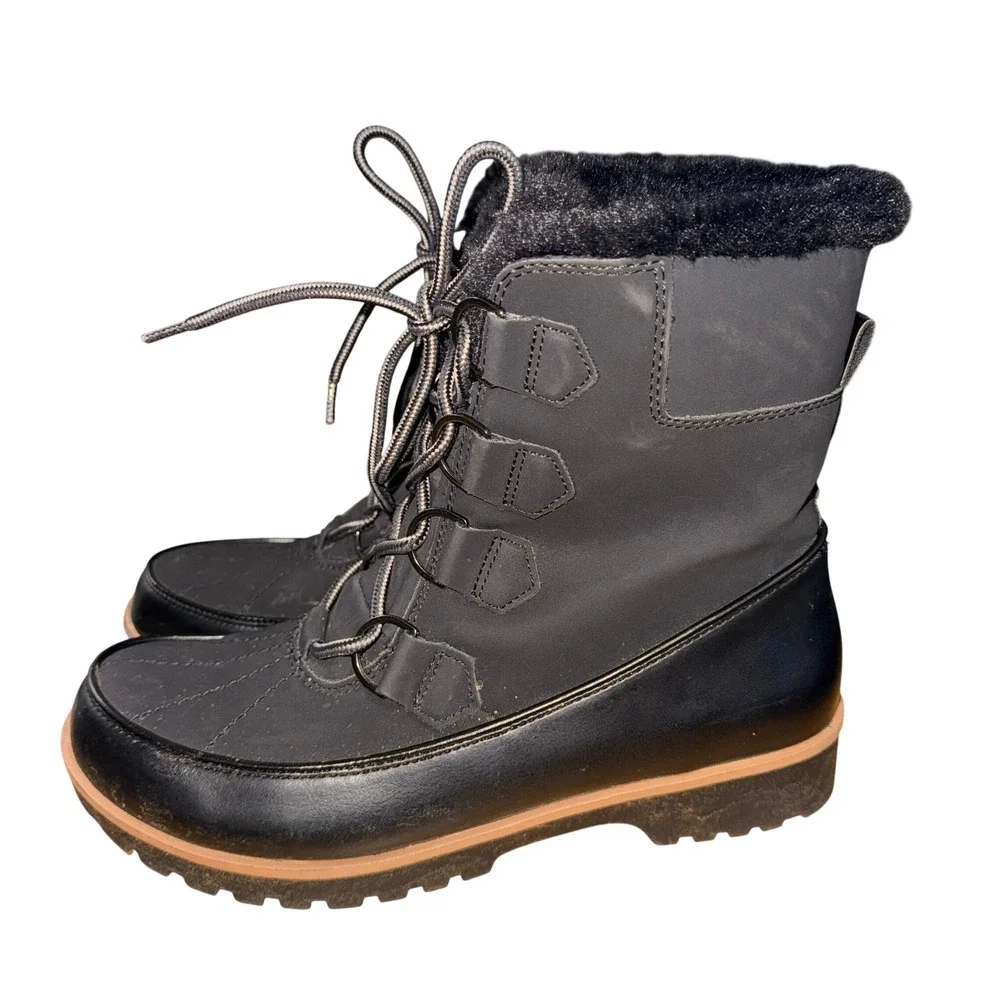 JBU by Jambu Maldive Weather Ready Women 9M Pre-Owned Winter Boot Black Faux Fur